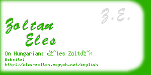 zoltan eles business card